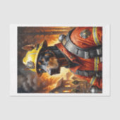 Papier Mousseline Chien Dobermann agissant comme pompier - (Recto)