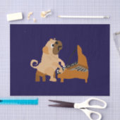 Papier Mousseline Chien drôle de carlin jouant le piano (Artisanat)