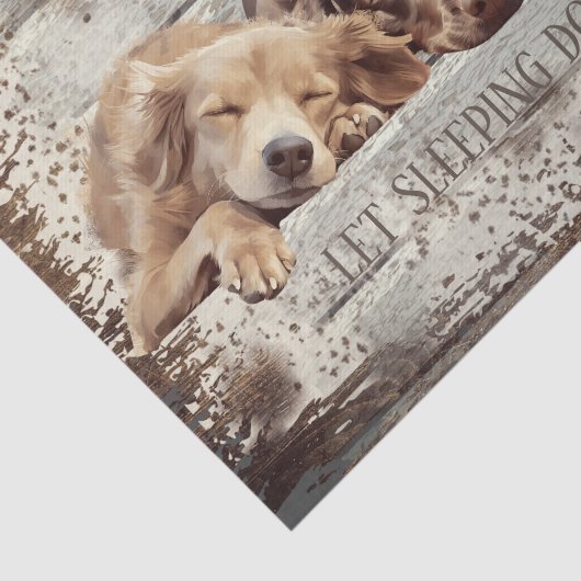 Papier Mousseline Chien endormi illustré (Détail)