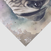 Papier Mousseline Chien floral carlin (Détail)