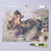Papier Mousseline Chien floral Dachshund (Artisanat)