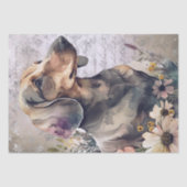 Papier Mousseline Chien floral Dachshund (Recto)