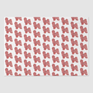 Papier Mousseline Chien maltais mignon Noël Silhouette blanche