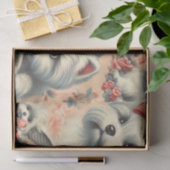 Papier Mousseline Chien maltais vintage (Cadeau)