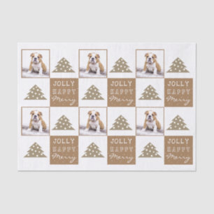 Papier Mousseline Chien mignon Chiot Tapis Animal Typographie Arbre 