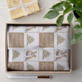 Papier Mousseline Chien mignon Chiot Tapis Animal Typographie Arbre (Cadeau)