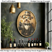 Papier Mousseline Chien mignon `En Costume Toasting Chevaux AH3O Dec