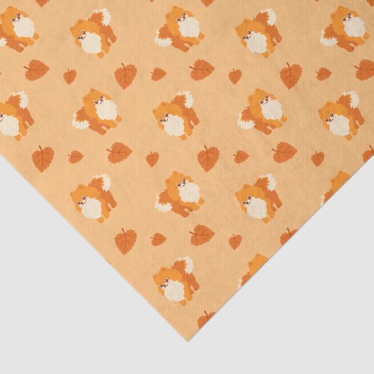 Papier Mousseline Chien mignon Kawaii Pomeranian (Détail)