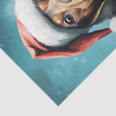 Papier Mousseline Chien mignon portant le chapeau du Père Noël Dachs (Détail)