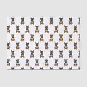 Papier Mousseline Chien noir et blanc / Motif de Chien français