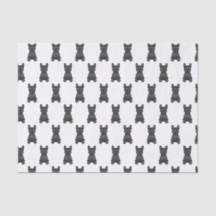 Papier Mousseline Chien noir français / Motif français de Chien