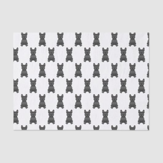 Papier Mousseline Chien noir français / Motif français de Chien (Recto)