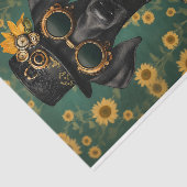 Papier Mousseline Chien noir vapeur + Tournesol AK8 Découpage (Détail)