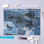 Papier Mousseline Chien Patchwork Art Denim (Artisanat)