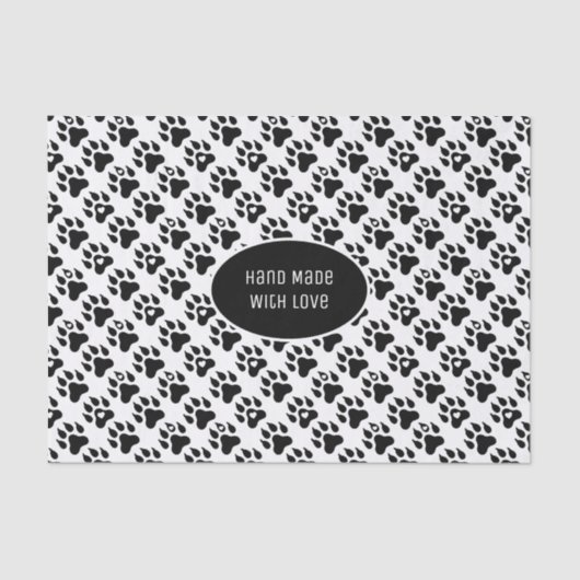 Papier Mousseline Chien Paws Minimal Moderniser votre propre texte (Recto)