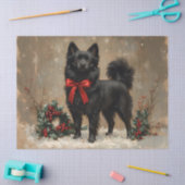 Papier Mousseline Chien Schipperke de Noël avec découpage de la cord (Artisanat)