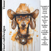 Papier Mousseline Chien Sheriff Dachshund Brown DP1