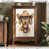 Papier Mousseline Chien Sheriff Dachshund Brown DP1