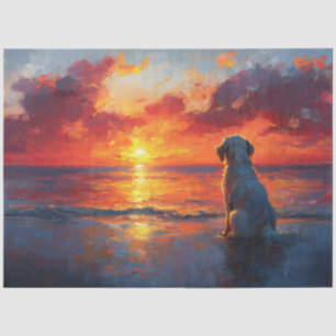 Papier Mousseline Chien sur la plage regarder la page de découpage d