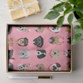 Papier Mousseline Chien Valentine Face Motif (Cadeau)