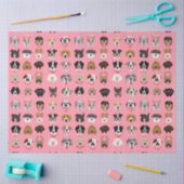 Papier Mousseline Chien Valentine Face Motif (Artisanat)