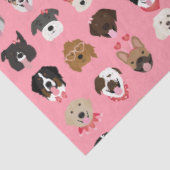 Papier Mousseline Chien Valentine Face Motif (Détail)