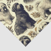 Papier Mousseline Chien vintage Briard sans soudure (Détail)