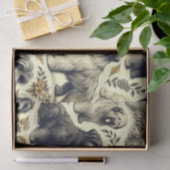 Papier Mousseline Chien vintage Briard sans soudure (Cadeau)