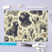 Papier Mousseline Chien vintage Briard sans soudure (Artisanat)