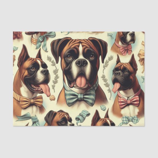 Papier Mousseline Chien vintage sans soudure (Recto)