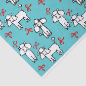Papier Mousseline Chiens de caniche blanc Vaches Turquoise (Détail)