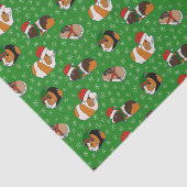 Papier Mousseline Chiens de Guinée festifs à l'allure de Noël (Détail)