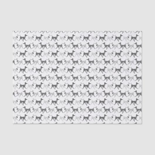 Papier Mousseline Chiens de marche noirs et blancs (Recto)