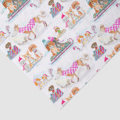 Papier Mousseline Chiens de Noël à l'aquarelle (Détail)