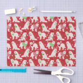 Papier Mousseline Chiens de Noël des Grands Pyrénées (Artisanat)