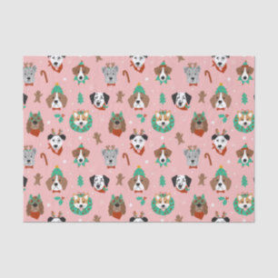 Papier Mousseline Chiens de Noël en Accessoires de vacances Motif