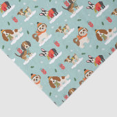 Papier Mousseline Chiens de Noël en Motif d'Écharpes douillettes (Détail)