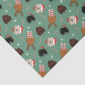 Papier Mousseline Chiens de Noël Goldendoodle (Détail)