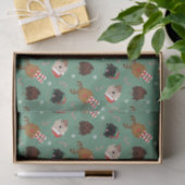 Papier Mousseline Chiens de Noël Goldendoodle (Cadeau)