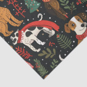 Papier Mousseline Chiens de Noël Motif (Détail)