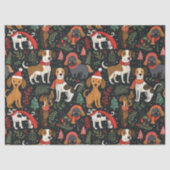 Papier Mousseline Chiens de Noël Motif (Recto)