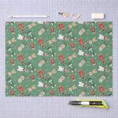 Papier Mousseline Chiens de Noël Motif Rouge Vert (Artisanat)