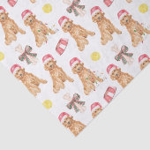 Papier Mousseline Chiens de Noël Père Noël Watercolor (Détail)