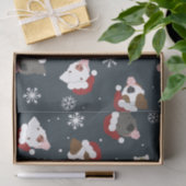 Papier Mousseline Chiens de père Noël (Cadeau)