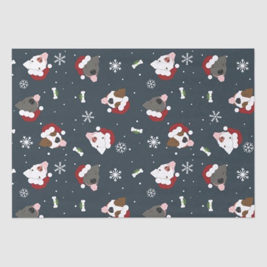 Papier Mousseline Chiens de père Noël (Recto)
