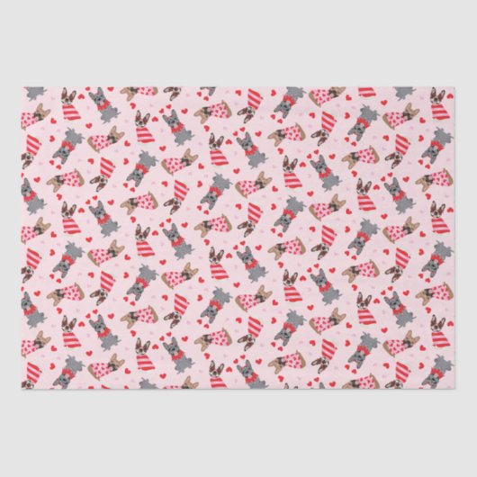 Papier Mousseline Chiens de Saint-Valentin (Recto)