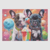 Papier Mousseline Chiens de taureau français, Milkshake (Recto)
