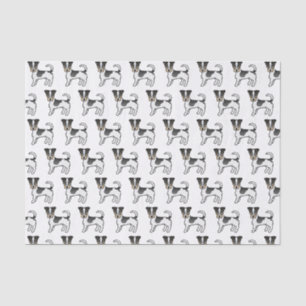 Papier Mousseline Chiens de Terrier Jack Russell à poil dur tricolor