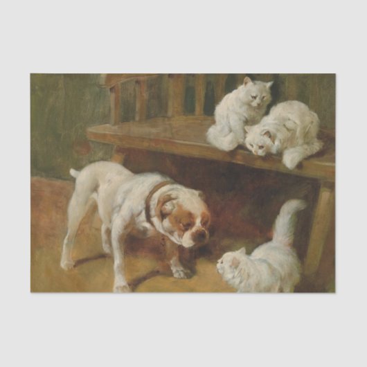 Papier Mousseline Chiens et chats par Arthur Heyer (Recto)