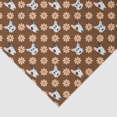 Papier Mousseline Chiens et fleurs Brown (Détail)